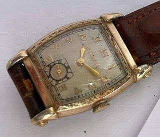 Vintage Bulova Swiss Hand Winding Mens Watch With Rare Spiral Lugs,  Cal.  10bc