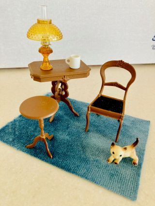 Chrynsbon Vintage Miniature 1:12 Chair And Tables Assembled From Kit