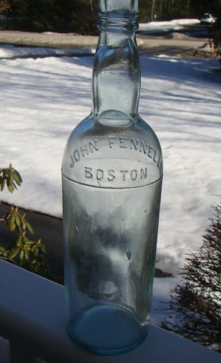 Antique John Fennell - O.  G.  R.  Boston - Early Three Piece Mold Liquor Bottle