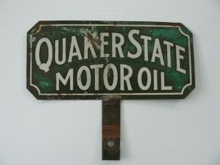 Vintage Advertising License Plate Topper Quaker State Motor Oil Rare