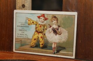 Antique Victorian Trade Card John Zinsmeister Shoes Syracuse Ny