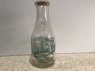 Very Rare Maple Drive Dairy Quart Milk Bottle,  Verona,  Wisconsin.