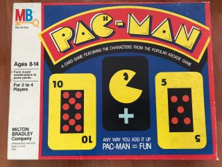 Vintage Pac - Man Arcade Card Board Game Milton Bradley 1980