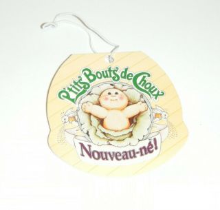 Vintage Cabbage Patch Kids Preemie Coleco Hang Tag French/english