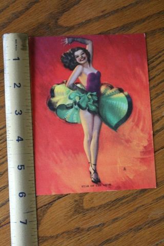 Vintage Signed Rolf Armstrong Mutoscope Pin - Up Print,  1940 