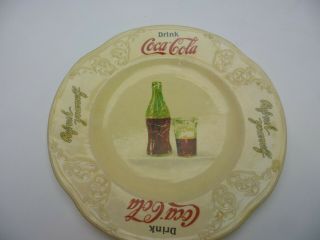 Vintage Coca Cola Edwin M Knowles Sandwich Plate 7 1/4 Inch Rare Cokechina