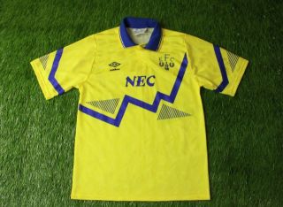 Everton England 1990 - 1992 Rare Football Shirt Jersey Away Umbro Size S