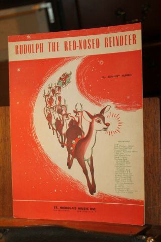 Antique Sheet Music Rudolph The Red Nosed Reindeer