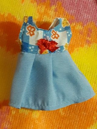 Dawn Doll Clothes Blue Dress/top With Red Accent Topper Vintage