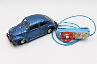 Rare 1960s Bandai Volkswagen Beetle B/o Tin Litho Remote Control Toy Vw Car
