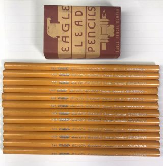 Vintage Very Rare Black Eagle 316 Pencils - Set Of 12 - Eagle Pencil Co.  Nos