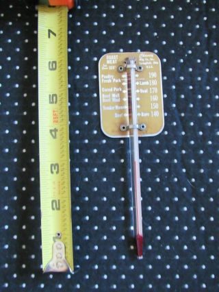 Vintage Chaney Roast Meat Poultry Ham Glass Thermometer Springfield Ohio Usa