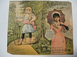 Antique Broadhead Dress Goods Fredericktown Oh.  Advertising Victorian Trade Card