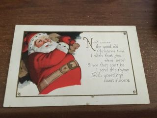 Antique Merry Christmas Santa Claus Post Card