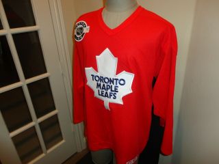Vtg Rare Red Sewn Toronto Maple Leafs Ccm Maska Center Ice Nhl Jersey Adult M