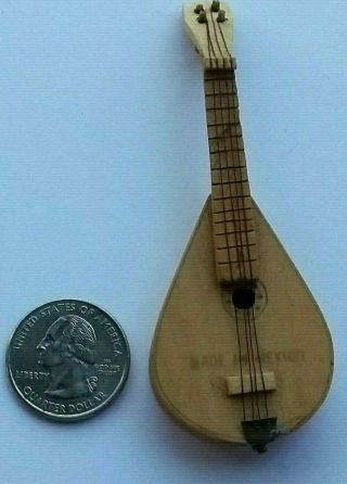 Miniature Doll House Accessory 3 5/8 " By 1 1/2 " Spanish Guitar Made In Mexico