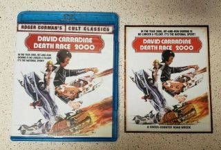 Death Race 2000 Blu - Ray Disc Rare Oop Shout Factory With Booklet Carradine
