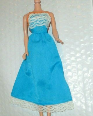 Vintage 1977 Barbie Doll Best Buy Fashion 9963 Turquoise Tricot Dress Lace