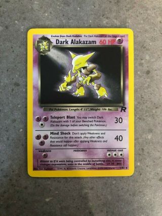 Pokemon Tcg Cards Dark Alakazam 1/82 Team Rocket Holo Rare Nm