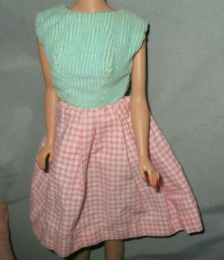 Vintage Barbie Clone Size " Green & Pink Dress "
