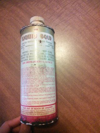 Vintage Scott ' s Liquid Gold Wood Cleaner.  Empty Pint Can 3