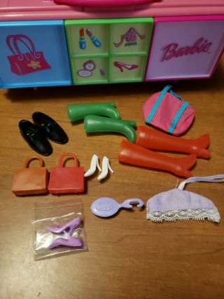 Mattel Tara 1999 Barbie Doll Accessory Case With 3 Compartments & Accessories