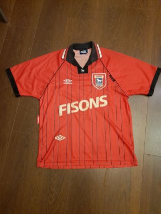 Ipswich Town Fc Rare Umbro Away Shirt 1993/1994/1995 Adults L