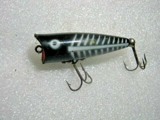Rare Old Vintage Heddon Tiny Chugger Topwater Lure Lures Gold Stencils