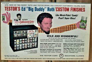 Vintage 1964 Revell Ed Big Daddy Roth Rat Fink Testors Spray Paint Advertisement