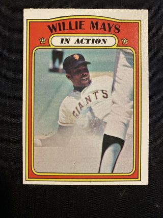 1972 Topps Willie Mays In Action San Francisco Giants 50 Baseball Card Ex Hof