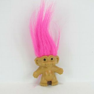 Vintage Russ 1.  5 " Troll Doll / Pencil Topper - Pink Hair