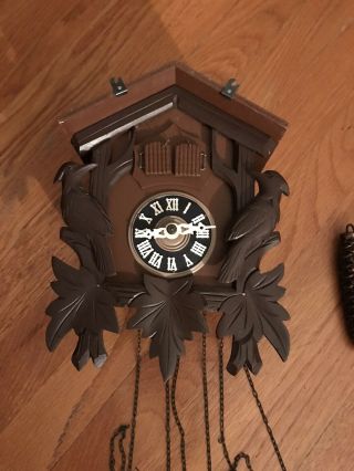 Vintage German Wood Cuckoo Clock W/ Swiss Musical Movement Rare