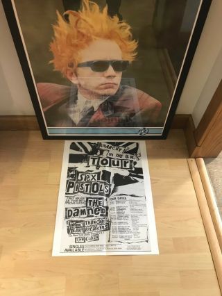 RARE FOLDED SEX PISTOLS ANARCHY IN THE UK TOUR DOUBLE SIDED POSTER 2
