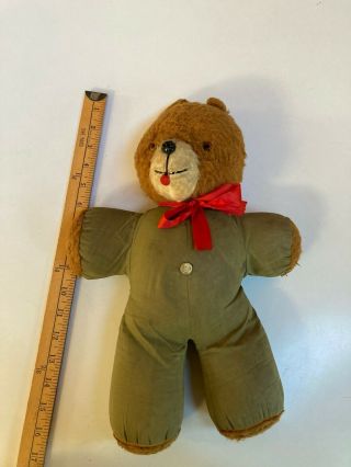 16 " Antique 1930s Rare Bear With Lincoln Brass Buttons Cute