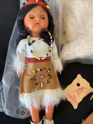 Vintage Cherokee Native American Doll Made by The Cherokees,  Qualla Reservation 2
