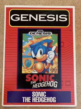 Rare Sonic The Hedgehog (sega Genesis 1991) - Toys " R " Us Vidpro Display Card