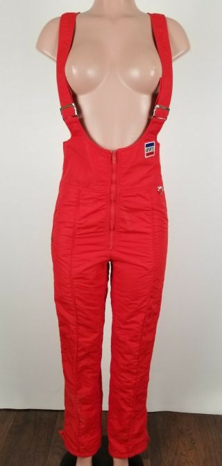 Rare Vintage Levi’s 1984 Usa Olympic Team Red Ski Snow Bibs Size S Tall Womens