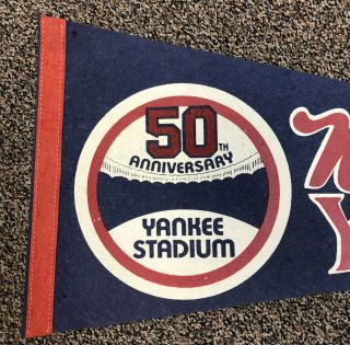Rare Vintage York Yankees Felt Pennant 50th Anniversary 1923 - 1973 2