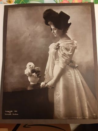 Antique 1901 Tonnesen Sisters Black& White Print 7 " W - 9 1/4 " L