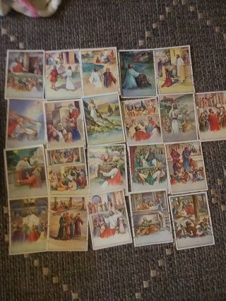 21 Antique Religious Picture Lesson Cards David C.  Cook Publishing 1931