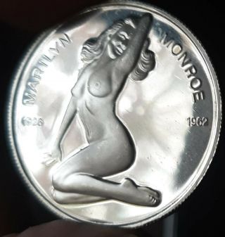 1 Oz Silver Round Marilyn Monroe Nude Proof Rare Art Bar Engrave Reverse Unique