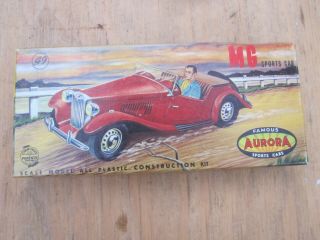Vintage Aurora Mg Sports Car Plastic Model Kit Box Only In Near