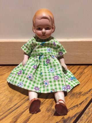 Vintage 7 " China Porcelain Doll Japan Jointed Arms & Legs Needs Help