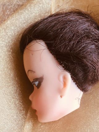 Vintage (1960 ' s?) brunette ponytail Barbie doll clone head E 63 3