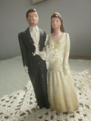 Vintage/antique Bride/groom Cake Topper Bisque1951 " J.  Levinson Co.  1943 "