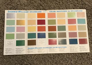 Vintage 1933 Antique Sherwin Williams Paint Color Chip Brochure
