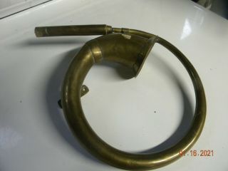 Vintage Antique Brass Auto Car Horn W/ Side Mount,  No Squeeze Bulb