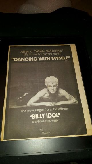 Billy Idol Dancing With Myself Rare Promo Poster Ad Framed
