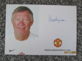 Sir Alex Ferguson Manchester United Legend.  Rare Signed Postcard.  100