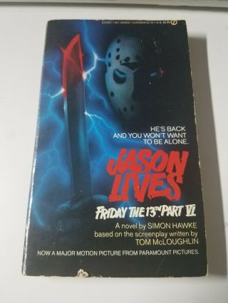 Friday The 13th Part 6 Jason Lives Simon Hawke First Print Voorhees Rare Horror